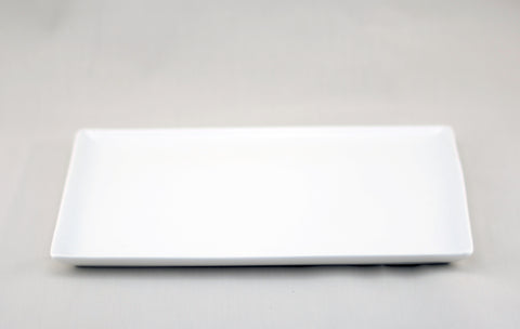 White Tie Flush Rectangle Plate, 12"